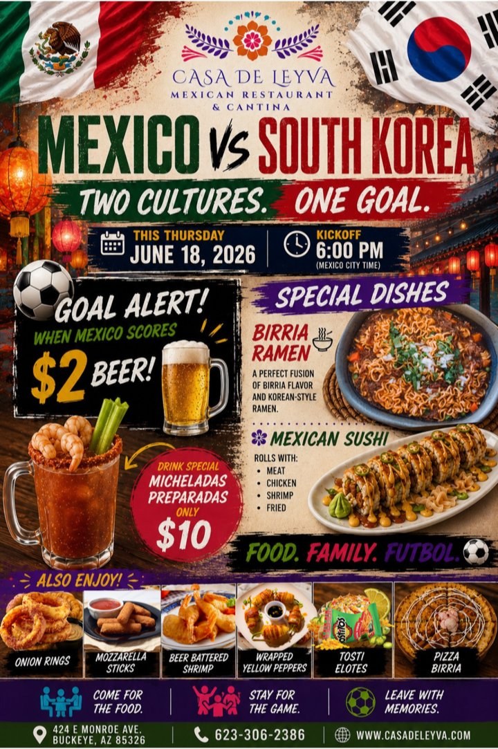 México vs South Korea watch party — Thursday June 18